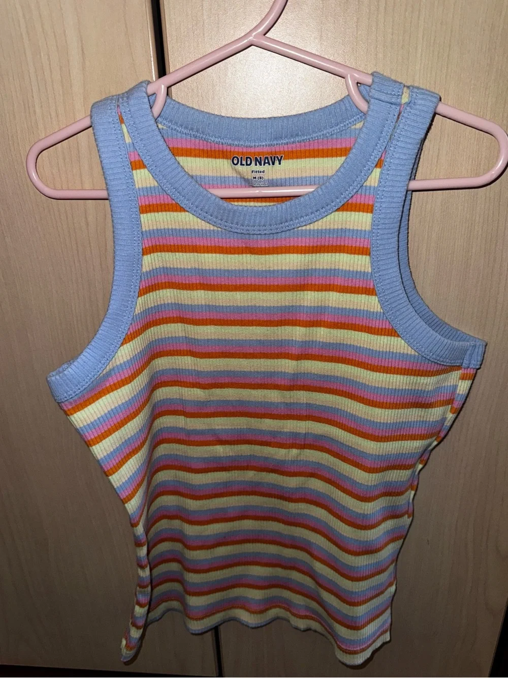 Old Navy Girls Multicolor Striped Ribbed Tank Top Size M 8 Fitted Y2K